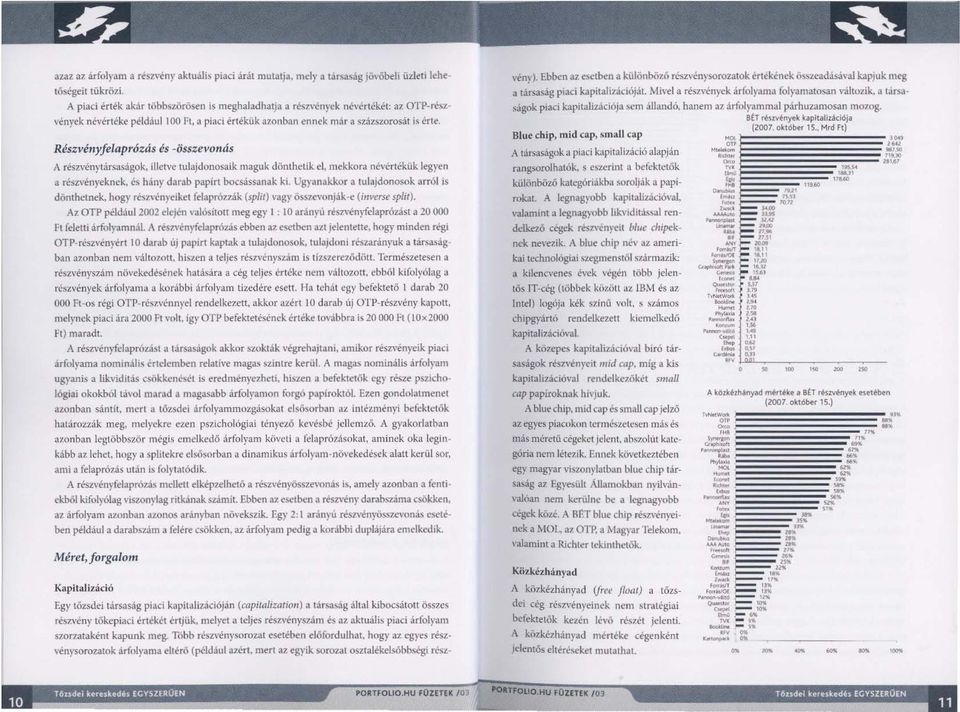 Részvéuyfe1apr6zás és -összevouás A részvény társaságok, illetve tulajdonosaik maguk dönthetik d, mekkora névértékük legyen a rész\"ényeknek, és hány darab papirt bocsássanak ki.