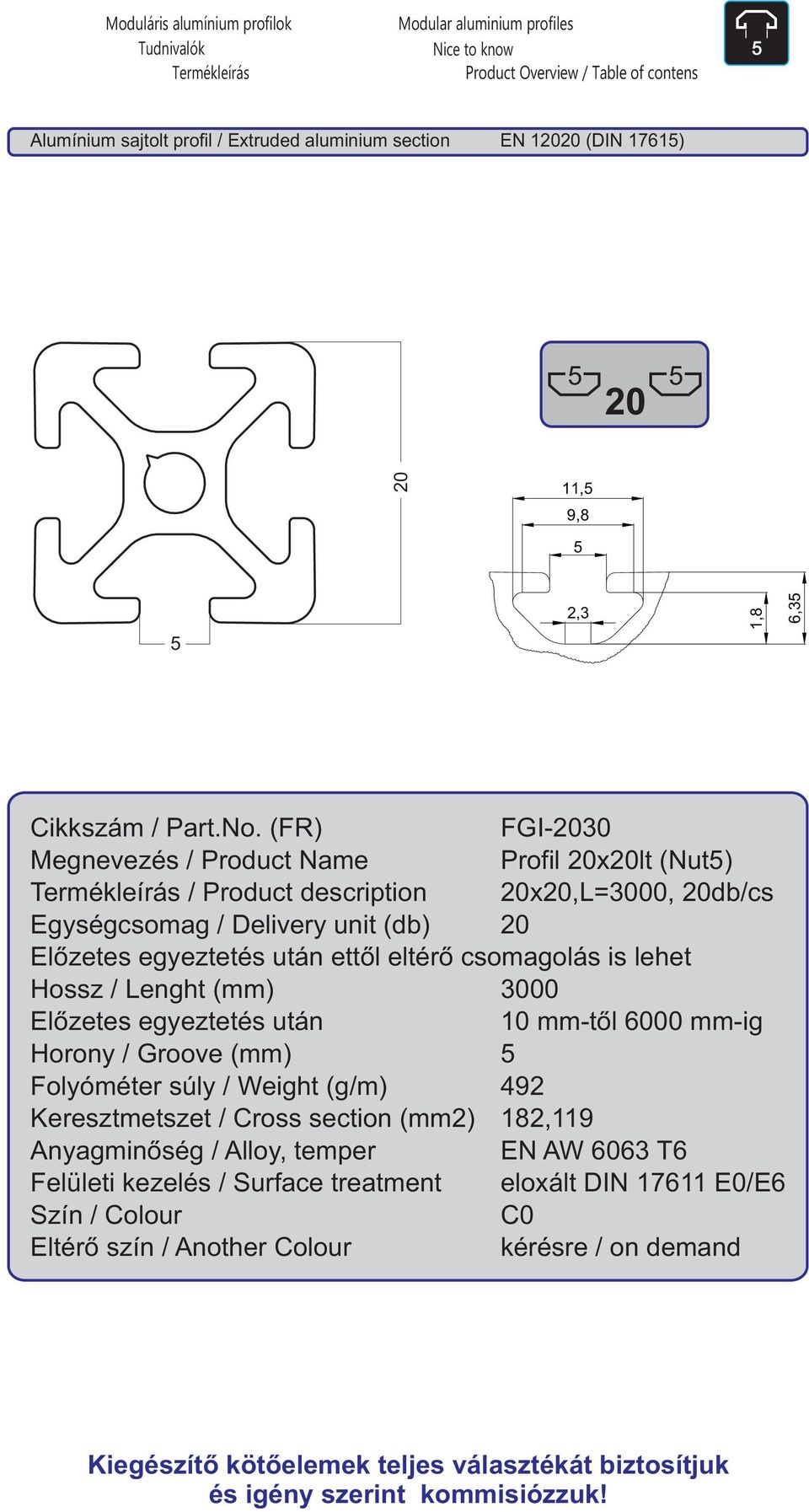 (FR) Megnevezés / Product Name Termékleírás / Product description Egységcsomag / Delivery unit (db) Előzetes egyeztetés után ettől eltérő csomagolás is lehet Hossz / Lenght (mm) Előzetes egyeztetés