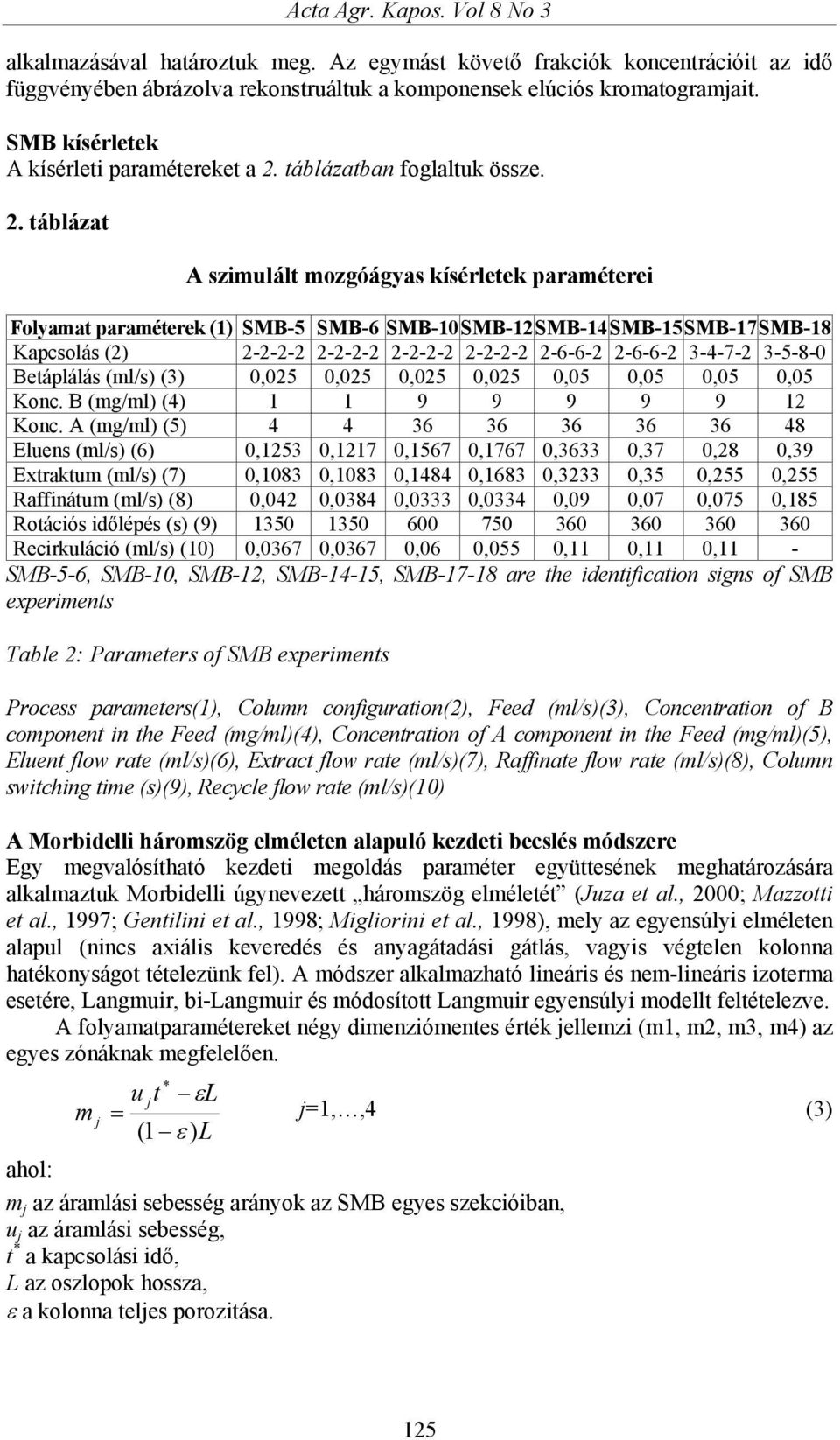 táblázatban foglaltuk össze. 2.