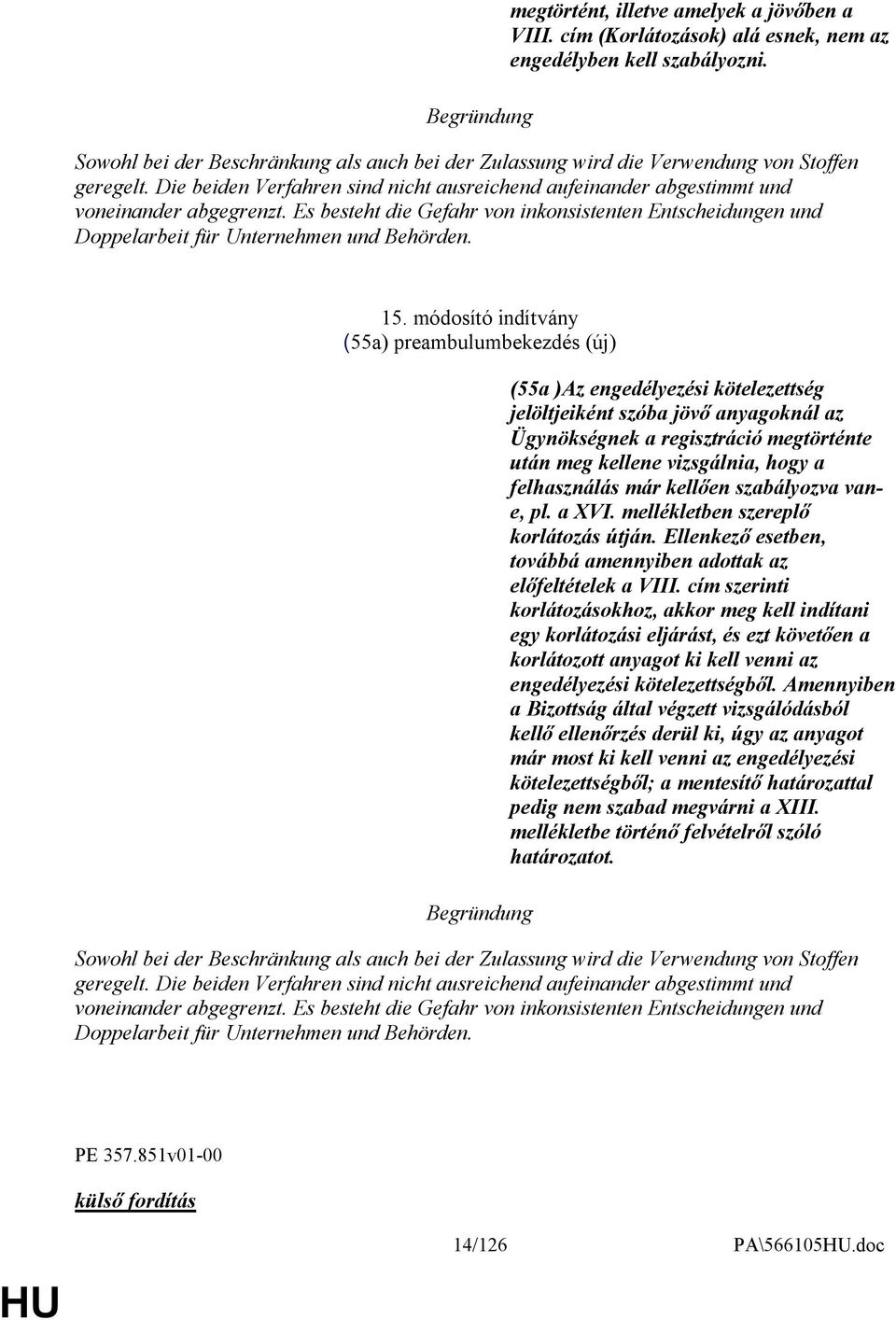 Es besteht die Gefahr von inkonsistenten Entscheidungen und Doppelarbeit für Unternehmen und Behörden. 15.