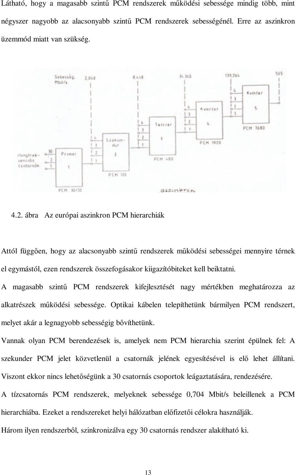 kell beiktatni. A magasabb szintű PCM rendszerek kifejlesztését nagy mértékben meghatározza az alkatrészek mű ködési sebessége.