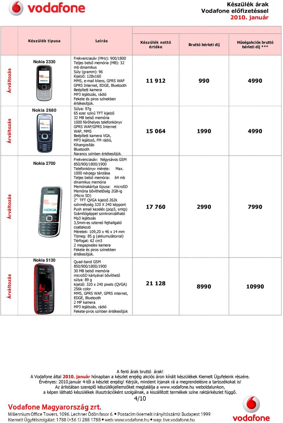 Súlya: 97g 65 ezer színű TFT kijelző 32 MB belső memória 1000 férőhelyes telefonkönyv GPRS WAP/GPRS Internet WAP, MMS Beépített kamera VGA, MP3 lejátszó, FM rádió, Kihangosítás Narancs színben sítjük.