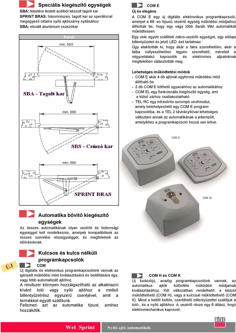 automatikát működtessen. Egy vele együtt szállított mikro-vezérlő egységet, egy előlapi billentyűzetet és jelző LED -ket tartalmaz.