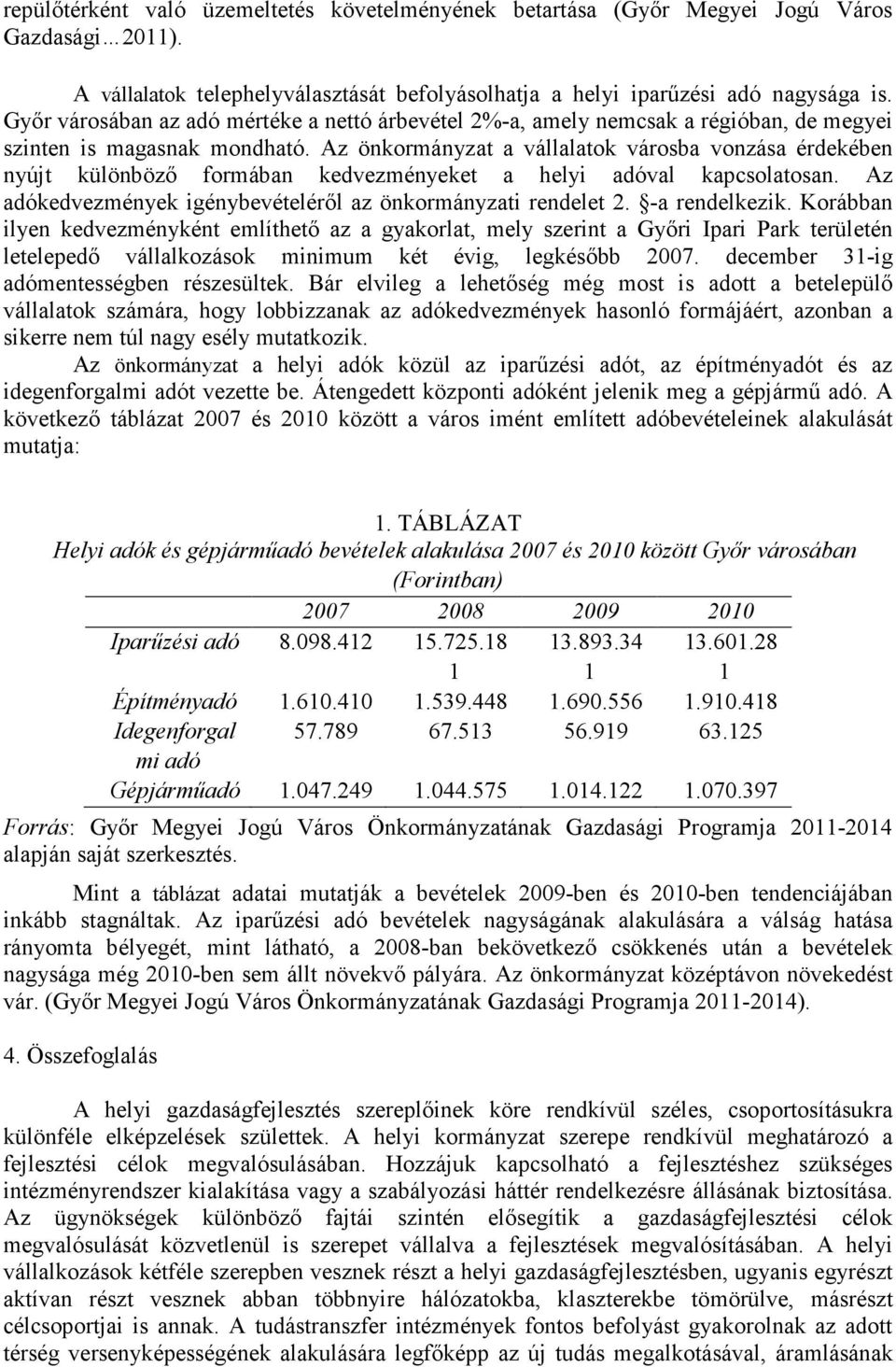 Az önkormányzat a vállalatok városba vonzása érdekében nyújt különböző formában kedvezményeket a helyi adóval kapcsolatosan. Az adókedvezmények igénybevételéről az önkormányzati rendelet 2.