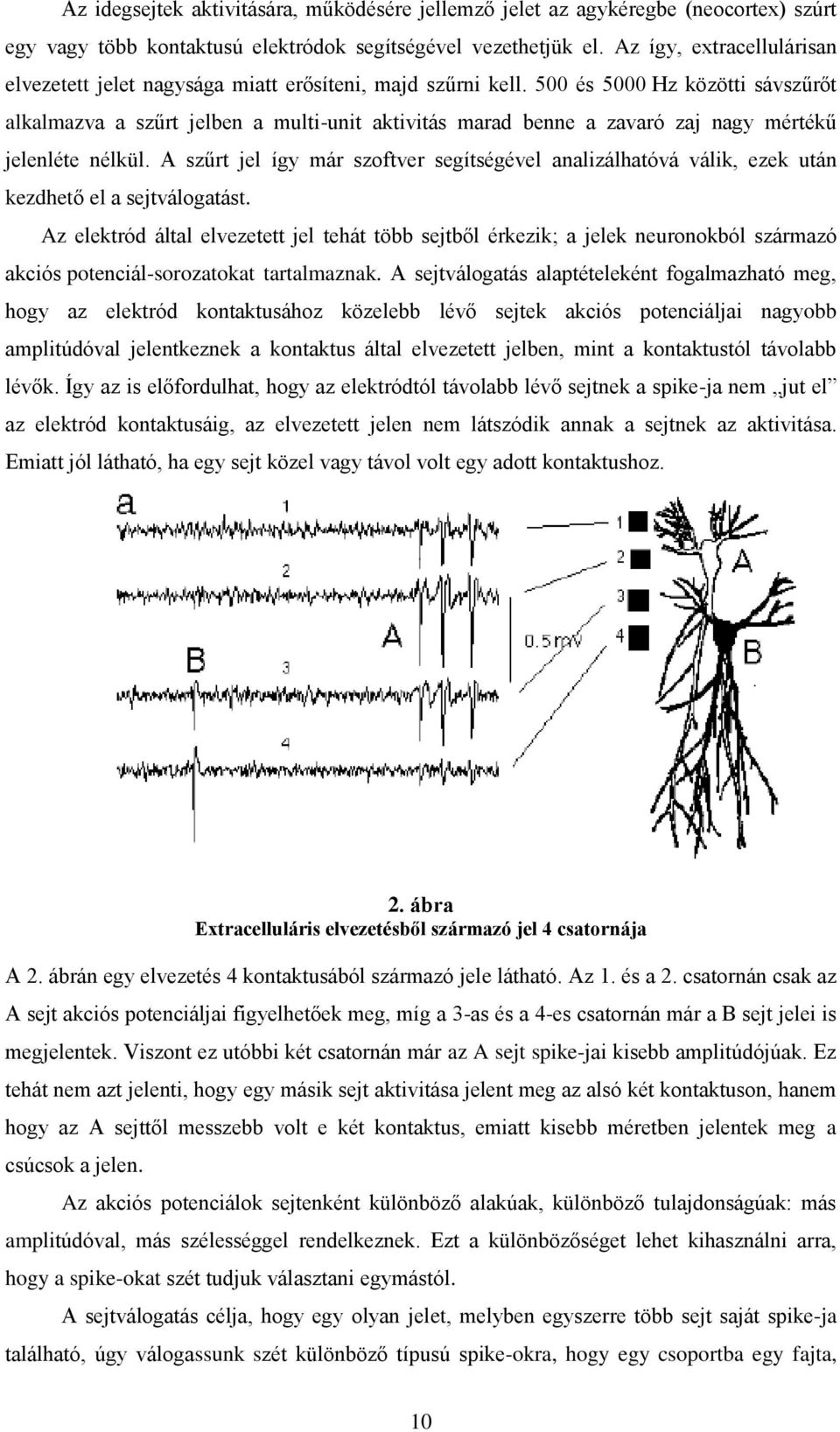 500 és 5000 Hz közötti sávszűrőt alkalmazva a szűrt jelben a multi-unit aktivitás marad benne a zavaró zaj nagy mértékű jelenléte nélkül.