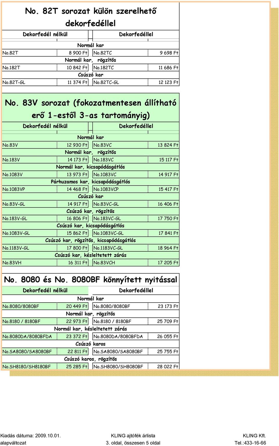 1083VC 14 917 Ft Párhuzamos kar, No.1083VP 14 468 Ft No.1083VCP 15 417 Ft No.83V-GL 14 917 Ft No.83VC-GL 16 406 Ft, rögzítős No.183V-GL 16 806 Ft No.183VC-GL 17 750 Ft, No.1083V-GL 15 862 Ft No.