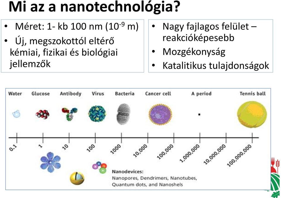 eltérő kémiai, fizikai és biológiai jellemzők