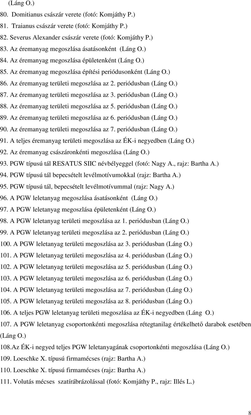 Az éremanyag területi megoszlása az 2. periódusban (Láng O.) 87. Az éremanyag területi megoszlása az 3. periódusban (Láng O.) 88. Az éremanyag területi megoszlása az 5. periódusban (Láng O.) 89.