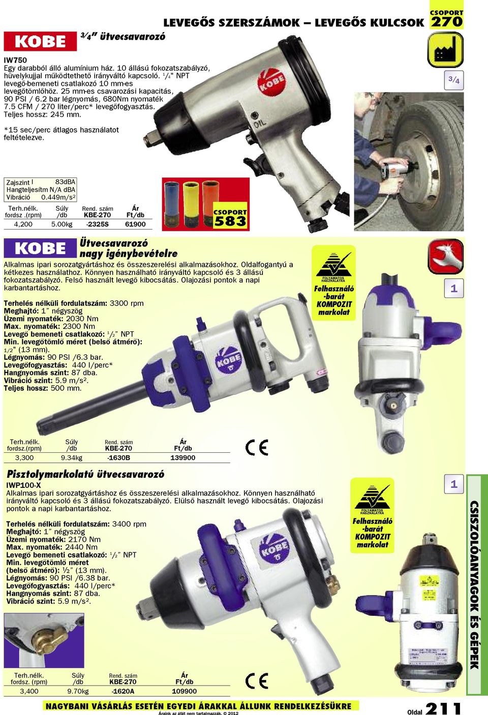 Teljes hossz: 245 mm. 3/ 4 használatot feltételezve. Zajszint l 83dBA Hangteljesítm N/A dba Vibráció 0.449m/s 2 Terh.nélk. fordsz.(rpm) 4,200 5.