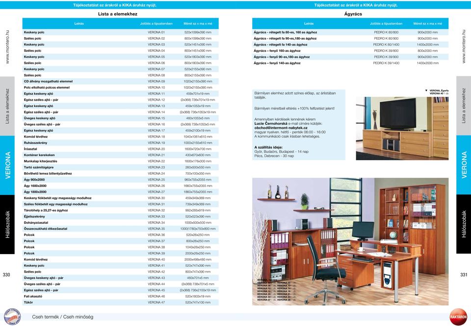 hu Keskeny polc VERONA 01 520x1099x390 mm Széles polc VERONA 02 800x1099x390 mm Keskeny polc VERONA 03 520x1451x390 mm Széles polc VERONA 04 800x1451x390 mm Keskeny polc VERONA 05 520x1803x390 mm