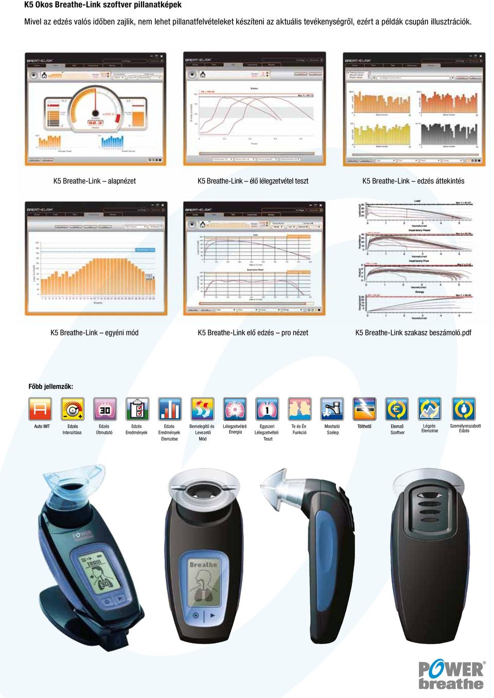 K5 Breathe-Link alapnézet K5 Breathe-Link élő lélegzetvétel teszt K5 Breathe-Link edzés áttekintés K5 Breathe-Link egyéni mód K5 Breathe-Link elő edzés