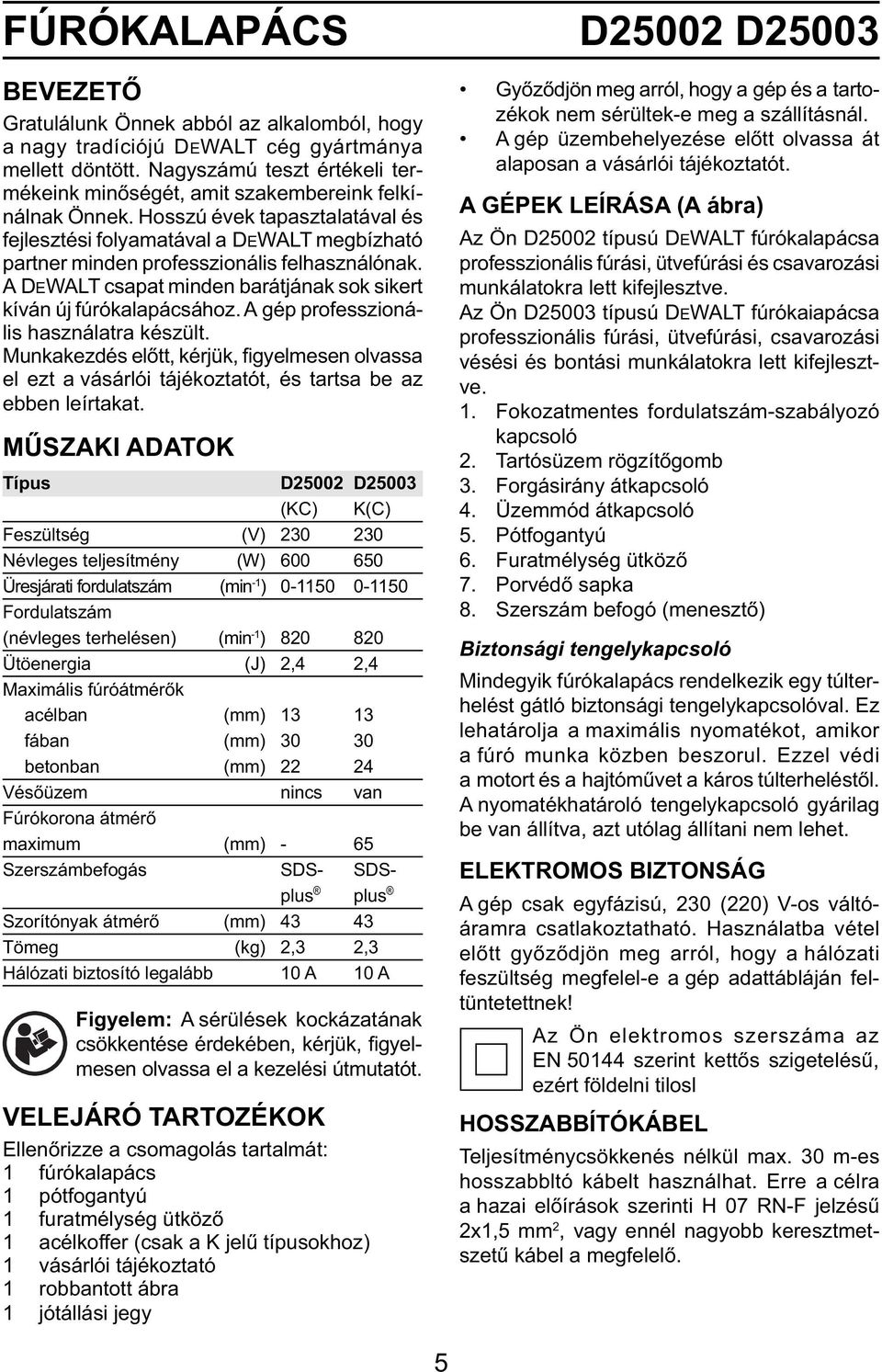 Hosszú évek tapasztalatával és fejlesztési folyamatával a DEWALT megbízható partner minden professzionális felhasználónak. A DEWALT csapat minden barátjának sok sikert kíván új fúrókalapácsához.