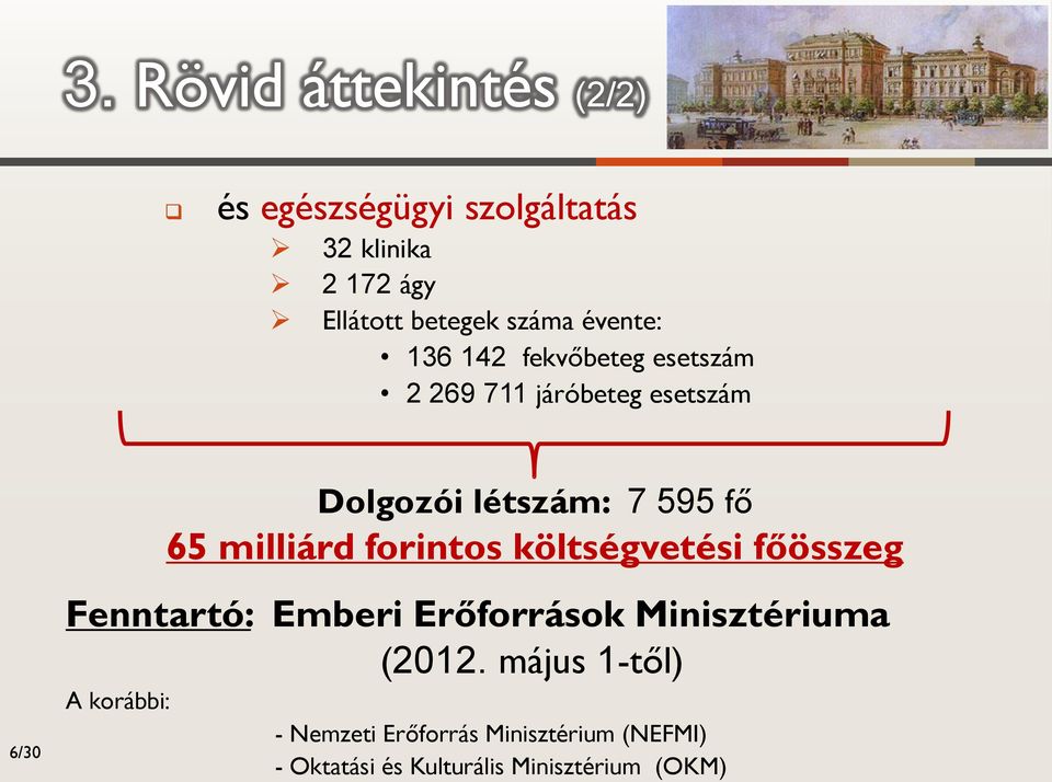 milliárd forintos költségvetési főösszeg Fenntartó: Emberi Erőforrások Minisztériuma (2012.