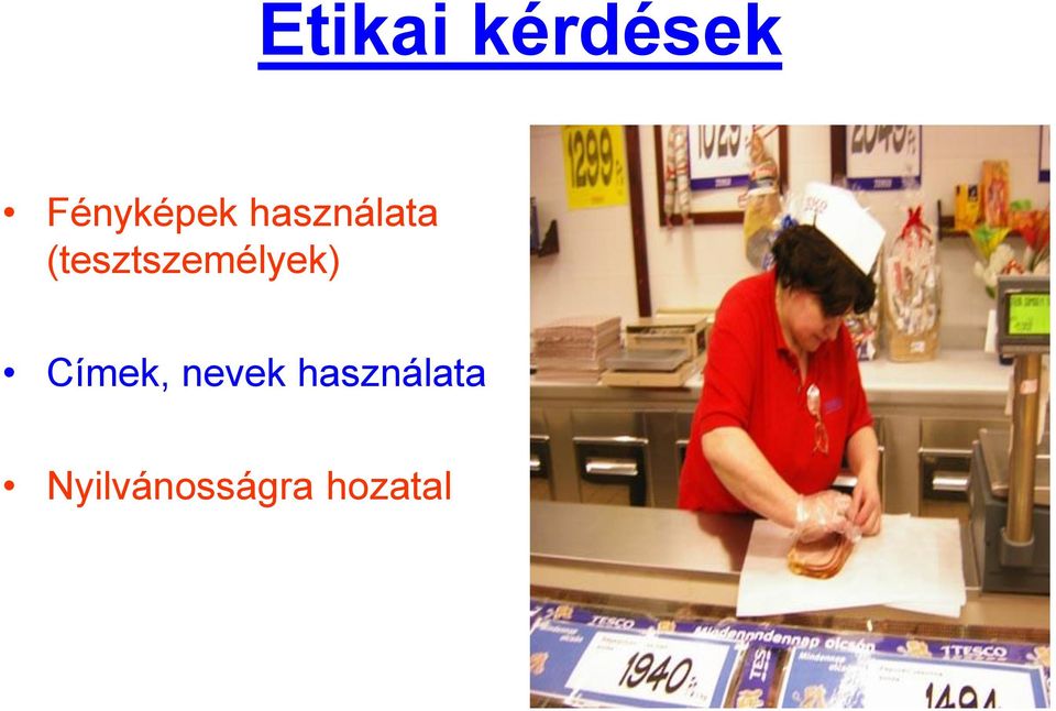 (tesztszemélyek) Címek,