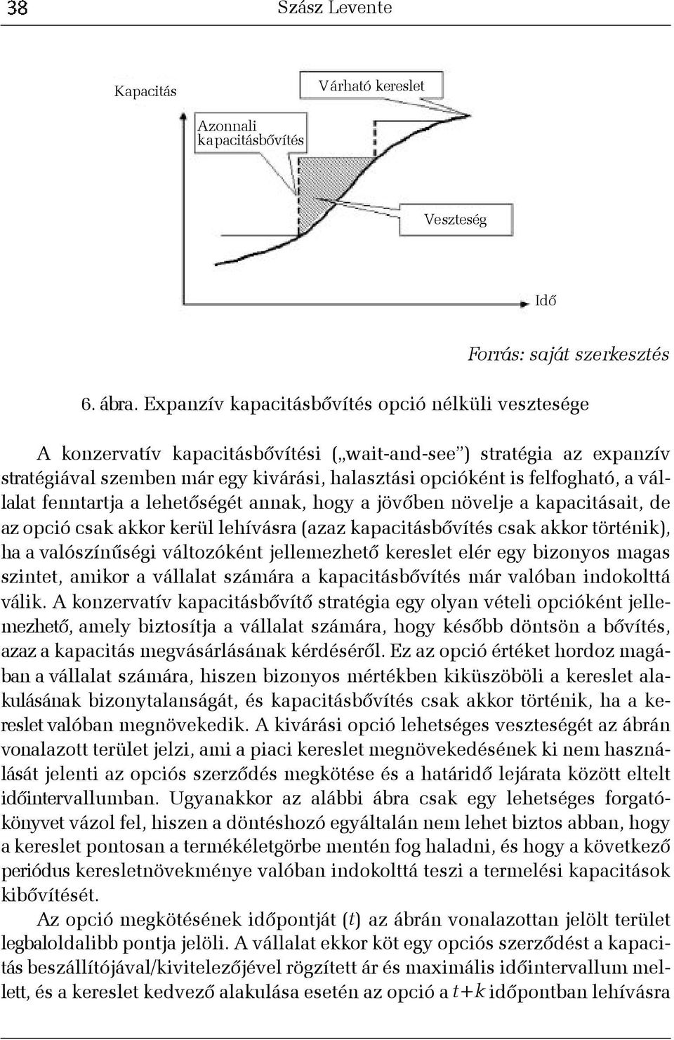 vállalat fenntartja a lehetõségét annak, hogy a jövõben növelje a kapacitásait, de az opció csak akkor kerül lehívásra (azaz kapacitásbõvítés csak akkor történik), ha a valószínûségi változóként