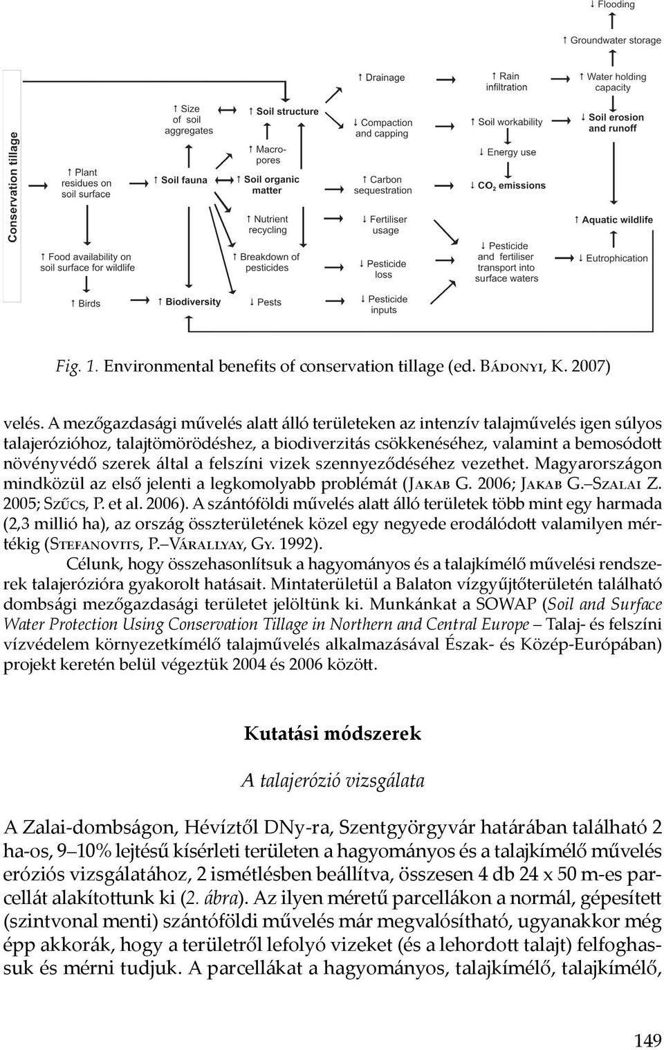 felszíni vizek szennyeződéséhez vezethet. Magyarországon mindközül az első jelenti a legkomolyabb problémát (Jakab G. 2006; Jakab G. Szalai Z. 2005; Szűcs, P. et al. 2006).