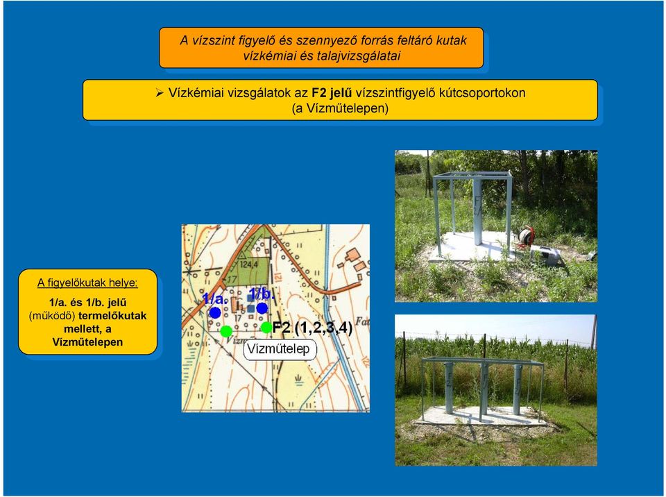 vízszint ( ( Vízműtelepen) Vízműtelepen) kutk kutk 1/. 1/. 1/b.