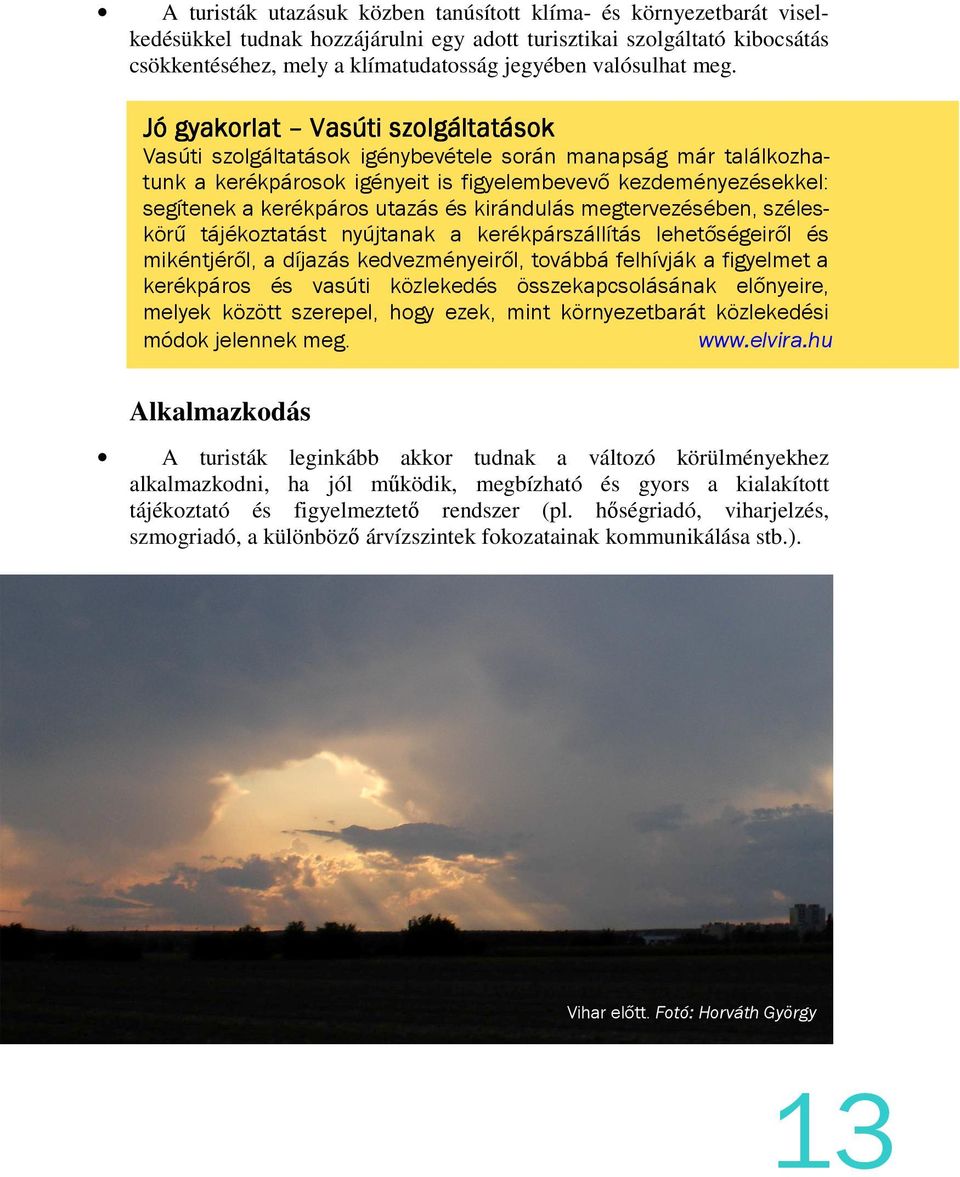 Jó gyakorlat Vasúti szolgáltatások Vasúti szolgáltatások igénybevétele során manapság már találkozhatunk a kerékpárosok igényeit is figyelembevevő kezdeményezésekkel: segítenek a kerékpáros utazás és