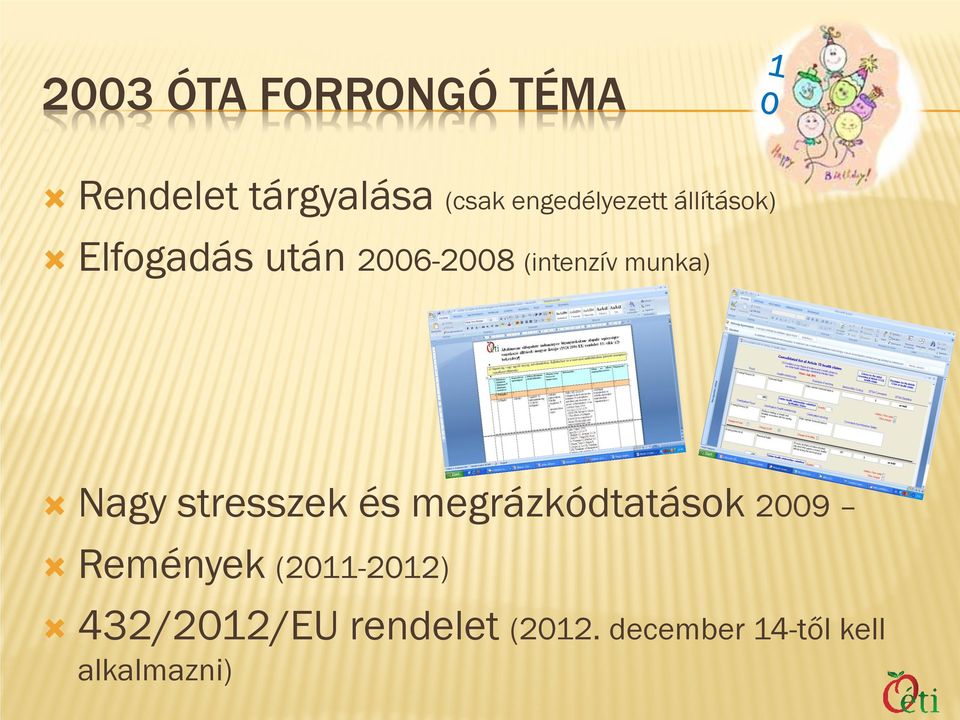 munka) Nagy stresszek és megrázkódtatások 2009 Remények