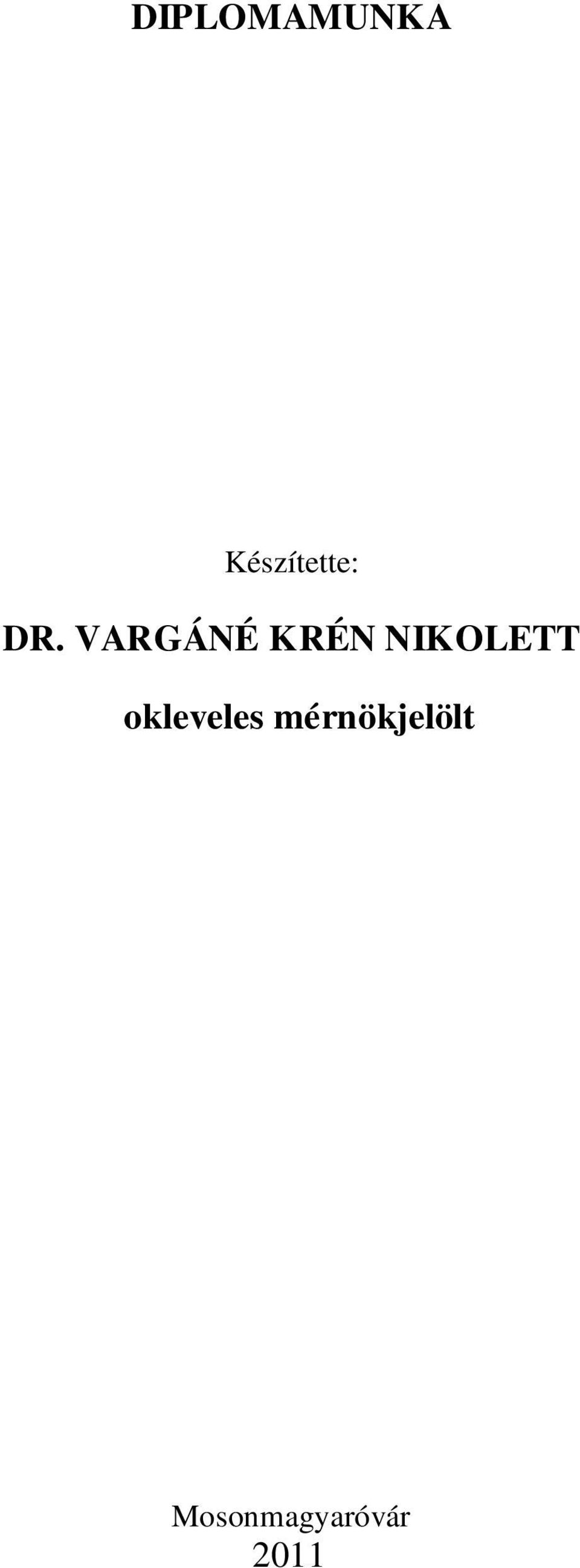 VARGÁNÉ KRÉN NIKOLETT