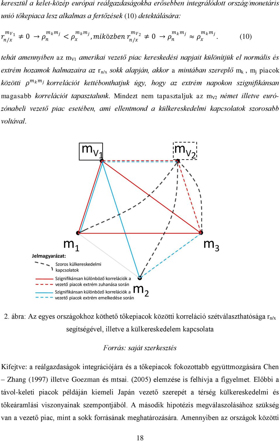 (10) tehát amennyiben az m V1 amerikai vezető piac kereskedési napjait különítjük el normális és extrém hozamok halmazaira az r n/x sokk alapján, akkor a mintában szereplő m k, m j piacok közötti ρ m