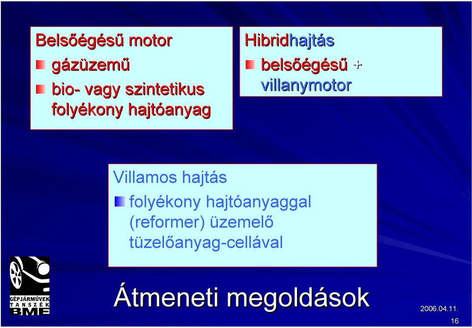 + villanymotor Villamos hajtás folyékony hajtóanyaggal