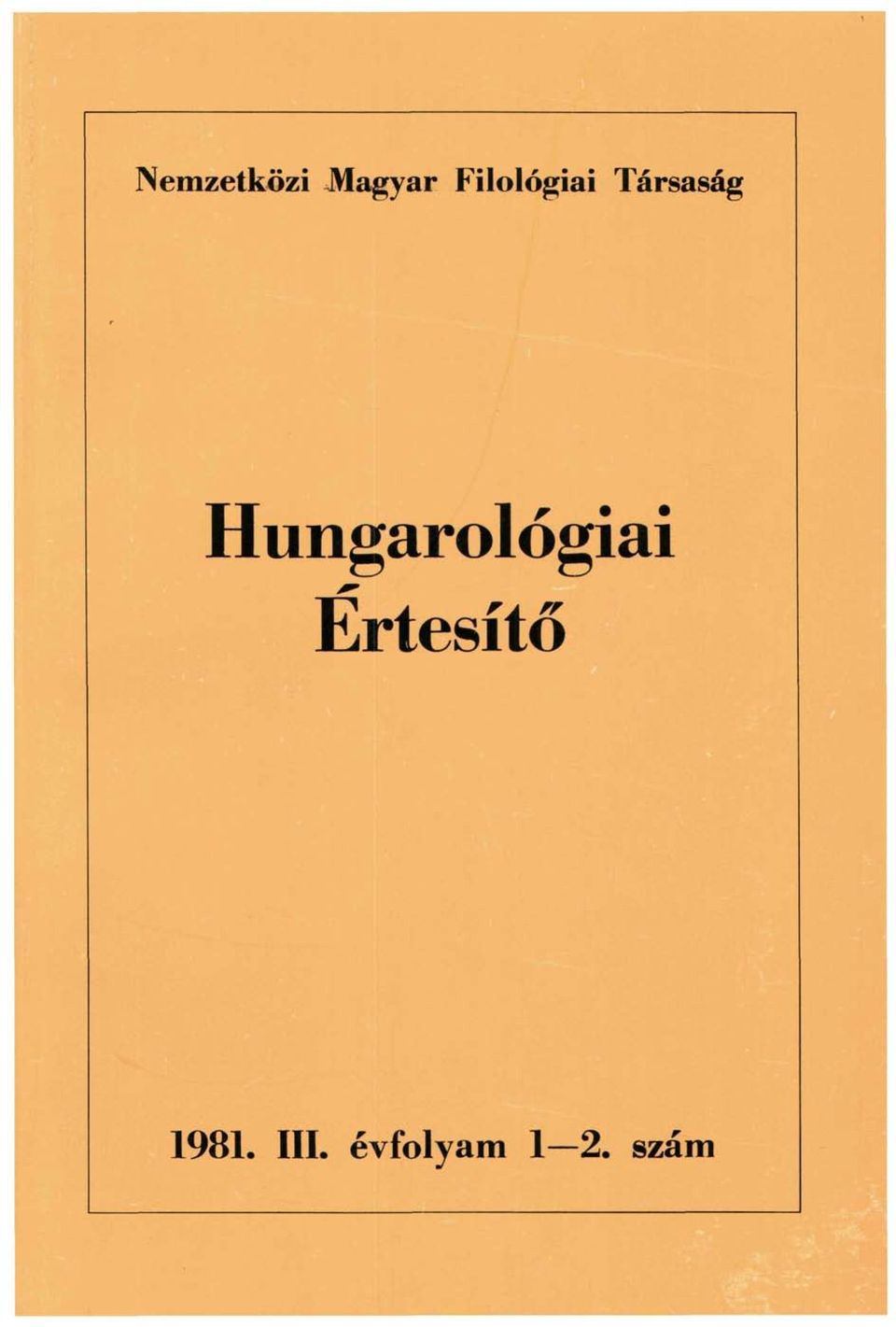 Hungarológiai Értesítő