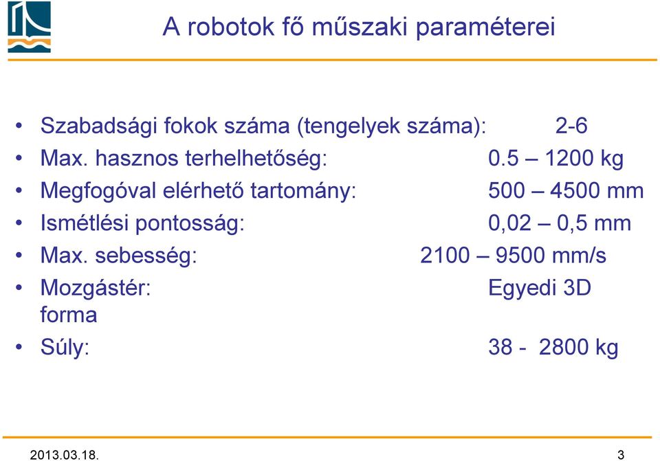 5 1200 kg Megfogóval elérhető tartomány: 500 4500 mm Ismétlési