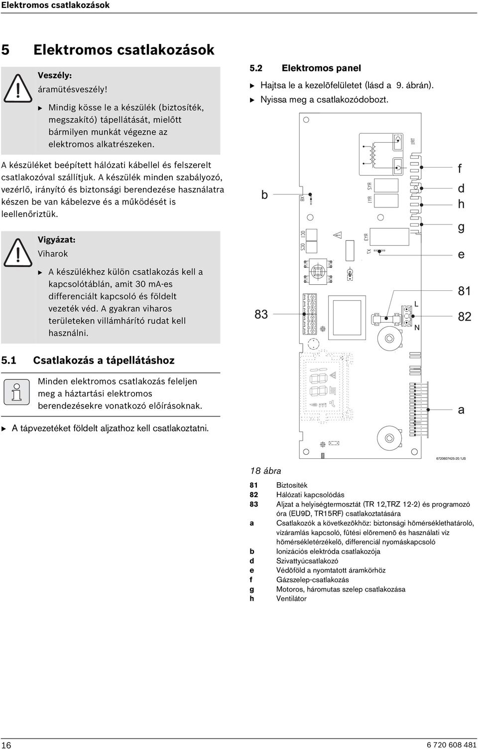 B Nyissa meg a csatlakozódobozt. A készüléket beépített hálózati kábellel és felszerelt csatlakozóval szállítjuk.