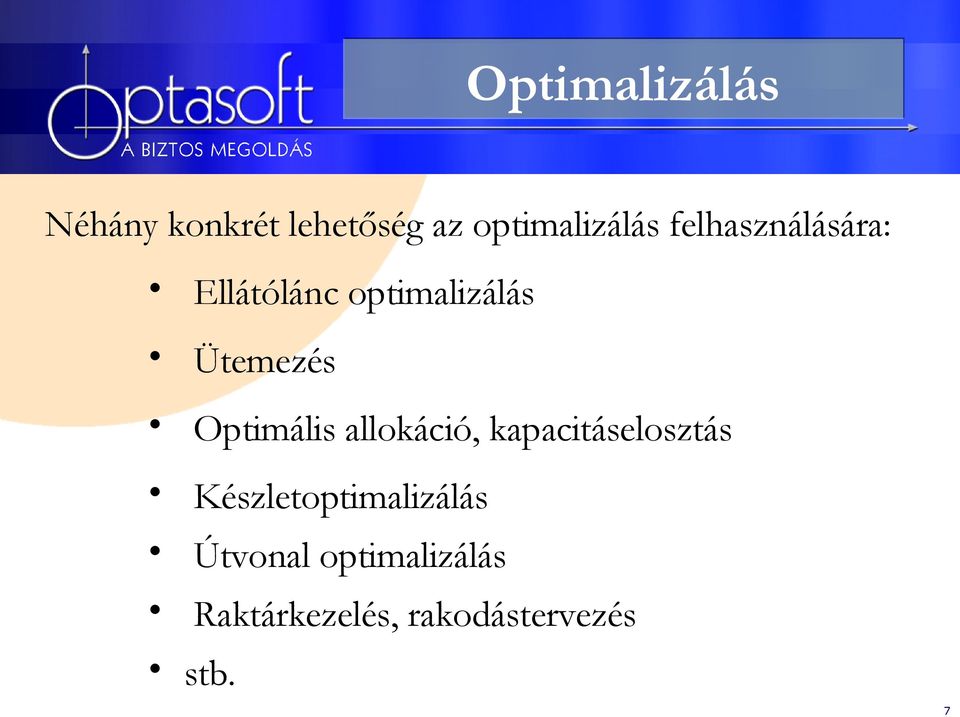 Optimális allokáció, kapacitáselosztás