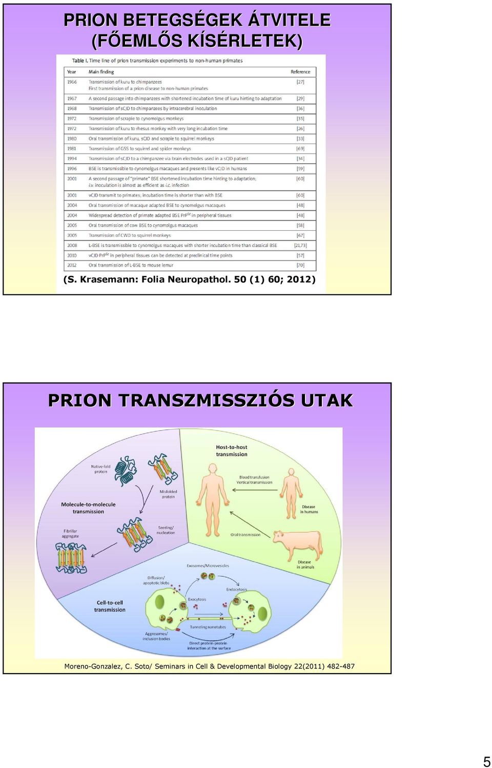 50 (1) 60; 2012) PRION TRANSZMISSZIÓS S UTAK