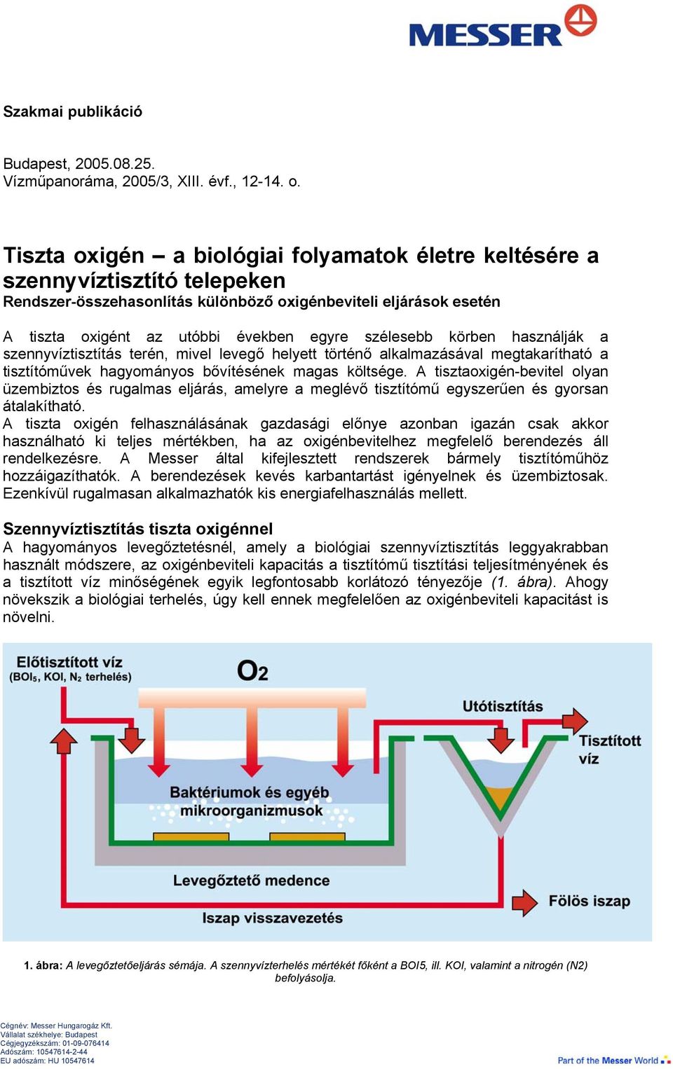 szélesebb körben használják a szennyvíztisztítás terén, mivel levegő helyett történő alkalmazásával megtakarítható a tisztítóművek hagyományos bővítésének magas költsége.