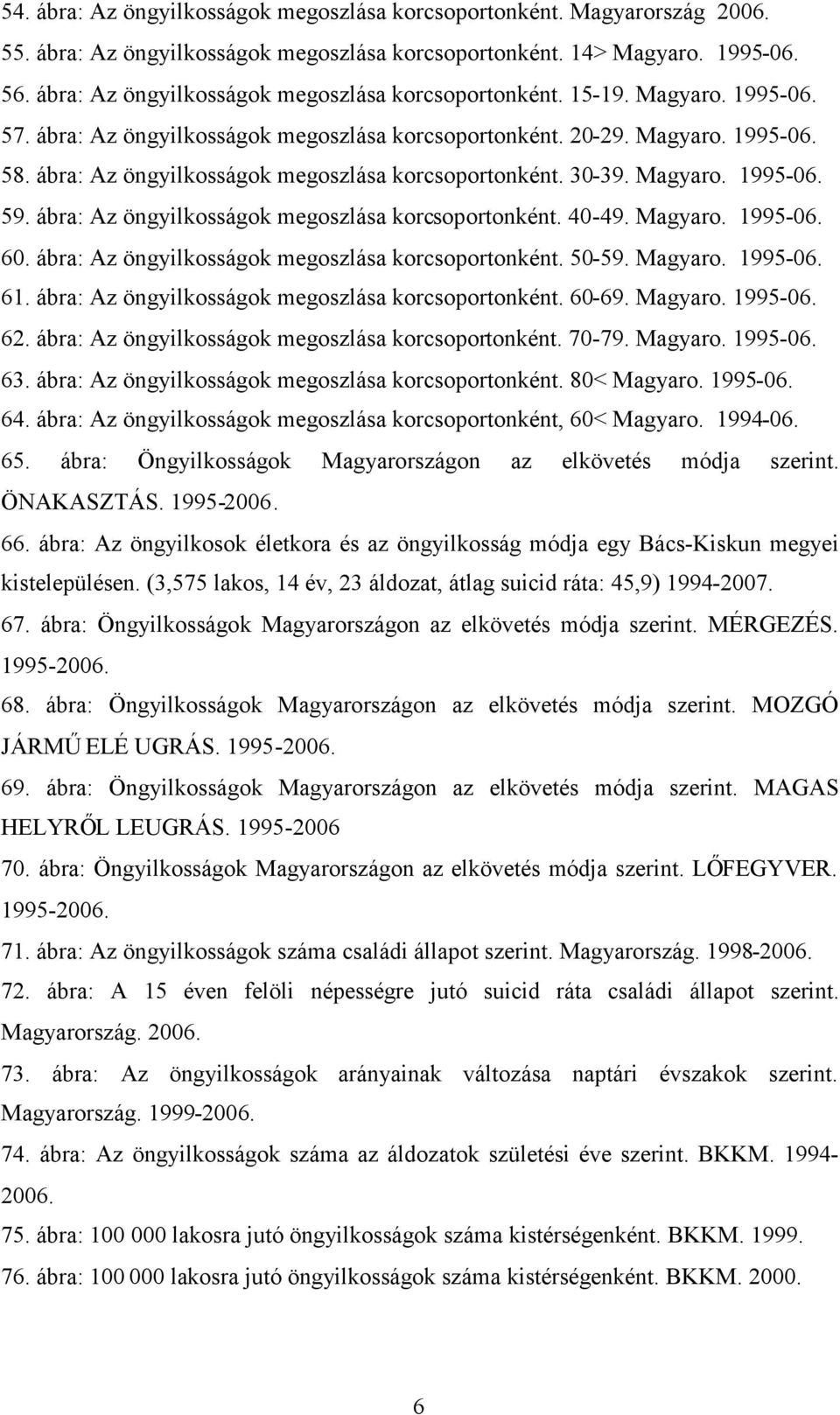 ábra: Az öngyilkosságok megoszlása korcsoportonként. 3-39. Magyaro. 1995-6. 59. ábra: Az öngyilkosságok megoszlása korcsoportonként. 4-49. Magyaro. 1995-6. 6.