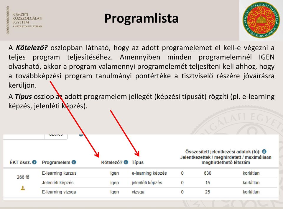 Amennyiben minden programelemnél IGEN olvasható, akkor a program valamennyi programelemét teljesíteni kell