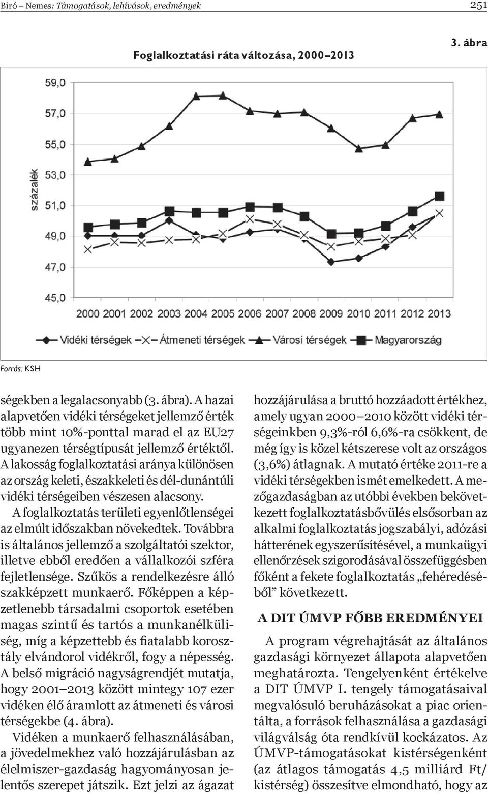 A lakosság foglalkoztatási aránya különösen az ország keleti, északkeleti és dél-dunántúli vidéki térségeiben vészesen alacsony.