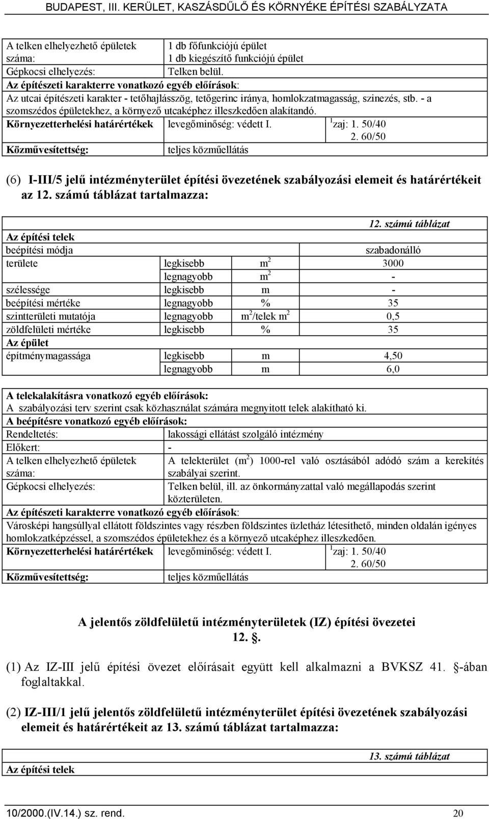 - a szomszédos épületekhez, a környezı utcaképhez illeszkedıen alakítandó. Környezetterhelési határértékek levegıminıség: védett I. 1 zaj: 1. 50/40 2.