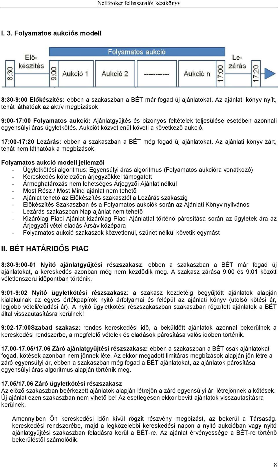 17:00-17:20 Lezárás: ebben a szakaszban a BÉT még fogad új ajánlatokat. Az ajánlati könyv zárt, tehát nem láthatóak a megbízások.