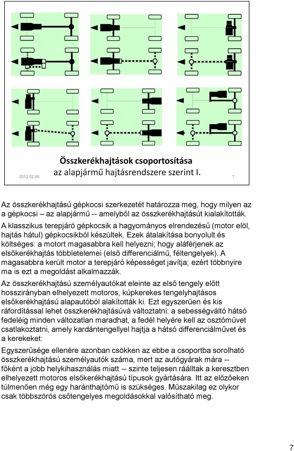 Ezek átalakítása bonyolult és költséges: a motort magasabbra kell helyezni; hogy aláférjenek az elsőkerékhajtás többletelemei (első differenciálmű, féltengelyek).