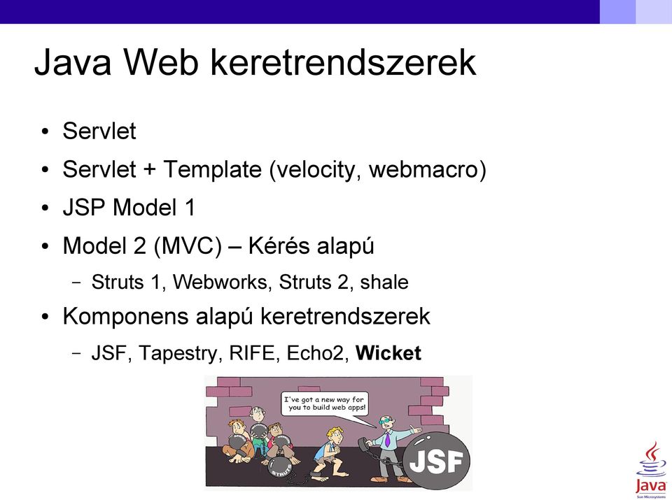 alapú Struts 1, Webworks, Struts 2, shale Komponens