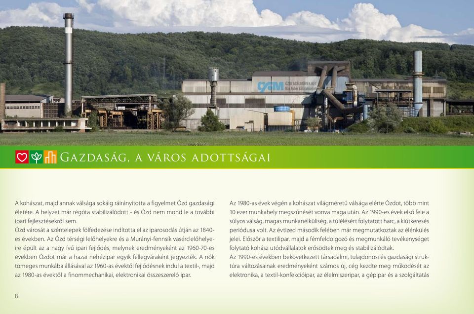 Az Ózd térségi lelőhelyekre és a Murányi-fennsík vasérclelőhelyeire épült az a nagy ívű ipari fejlődés, melynek eredményeként az 1960-70-es években Ózdot már a hazai nehézipar egyik fellegváraként