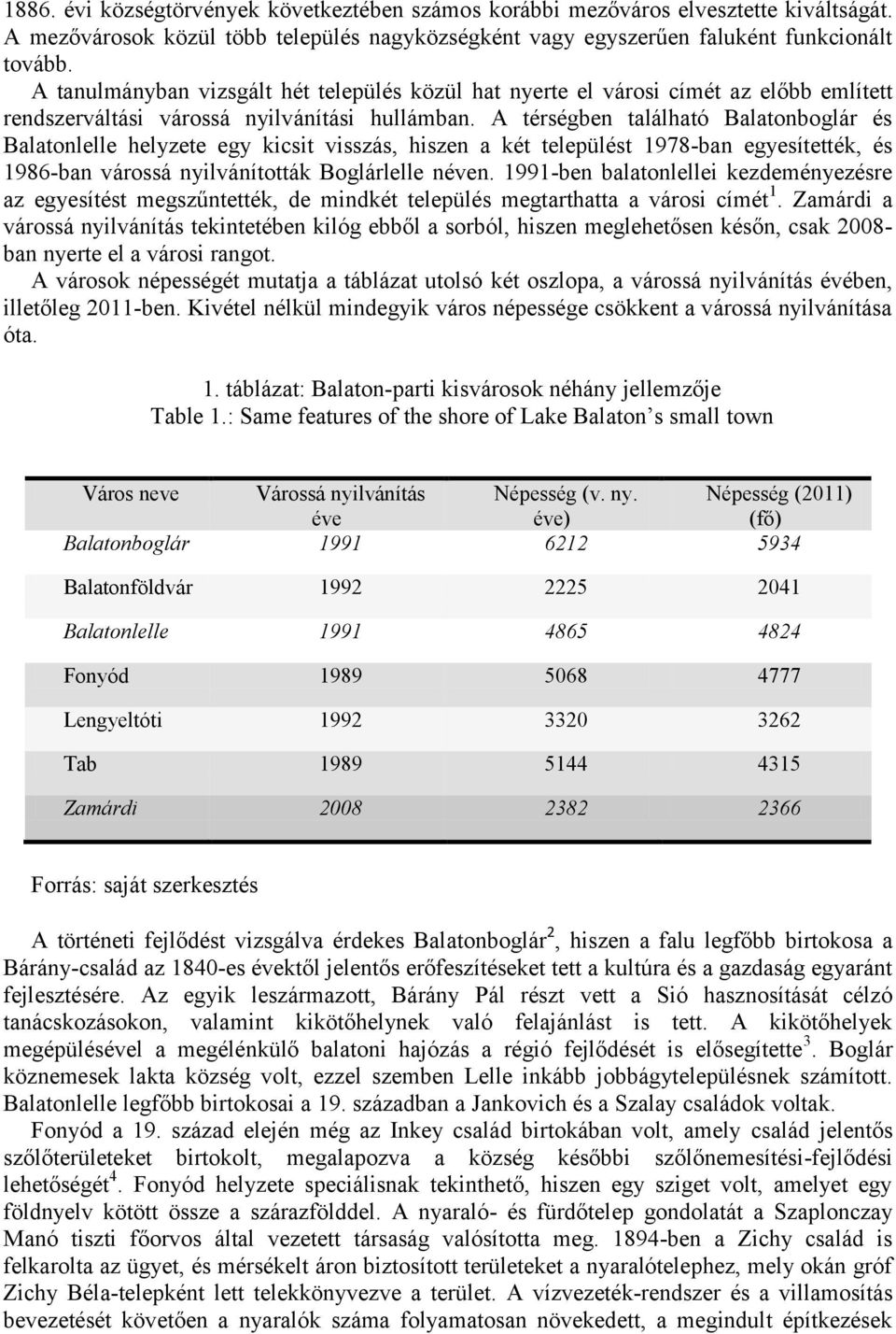 A térségben található Balatonboglár és Balatonlelle helyzete egy kicsit visszás, hiszen a két települést 1978-ban egyesítették, és 1986-ban várossá nyilvánították Boglárlelle néven.