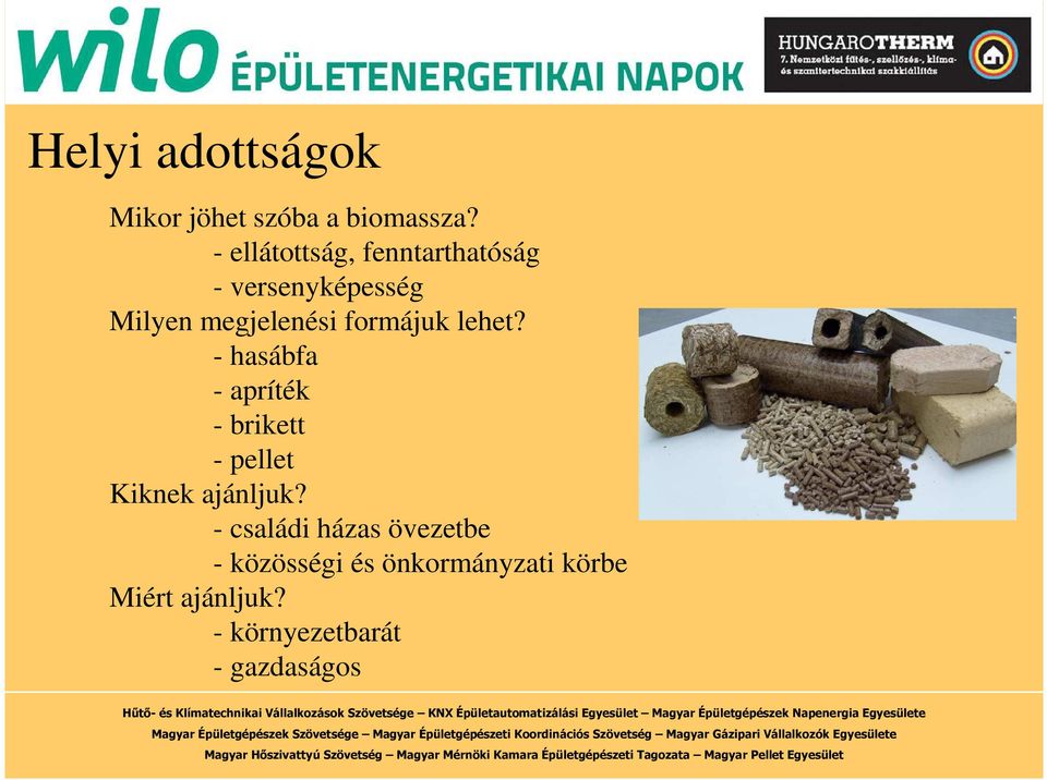 formájuk lehet? - hasábfa - apríték - brikett - pellet Kiknek ajánljuk?