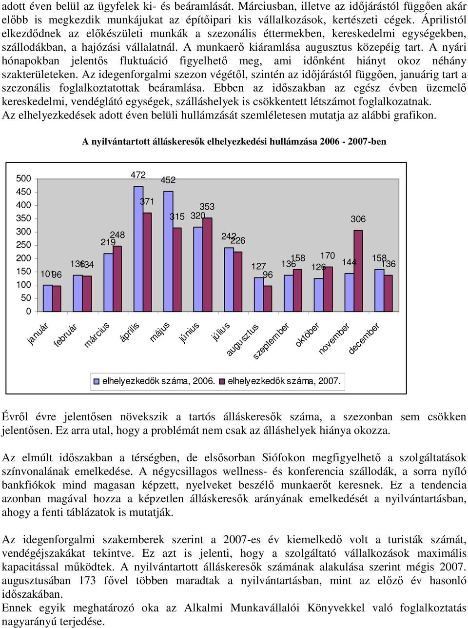 A nyári hónapokban jelentıs fluktuáció figyelhetı meg, ami idınként hiányt okoz néhány szakterületeken.