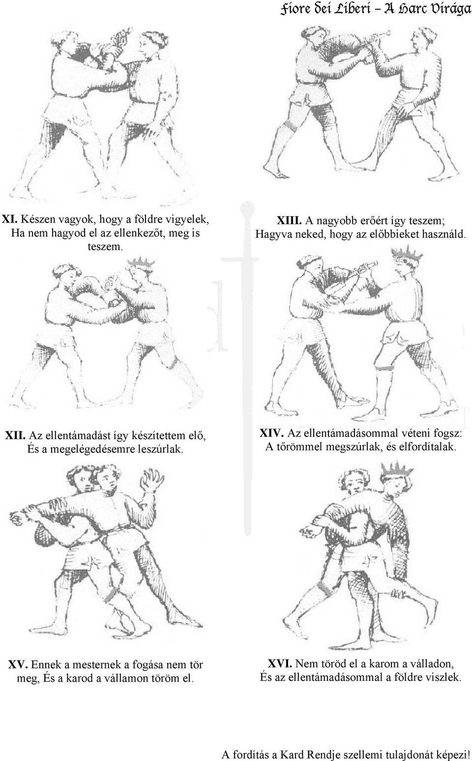 Az ellentámadást így készítettem elő, És a megelégedésemre leszúrlak. XIV.