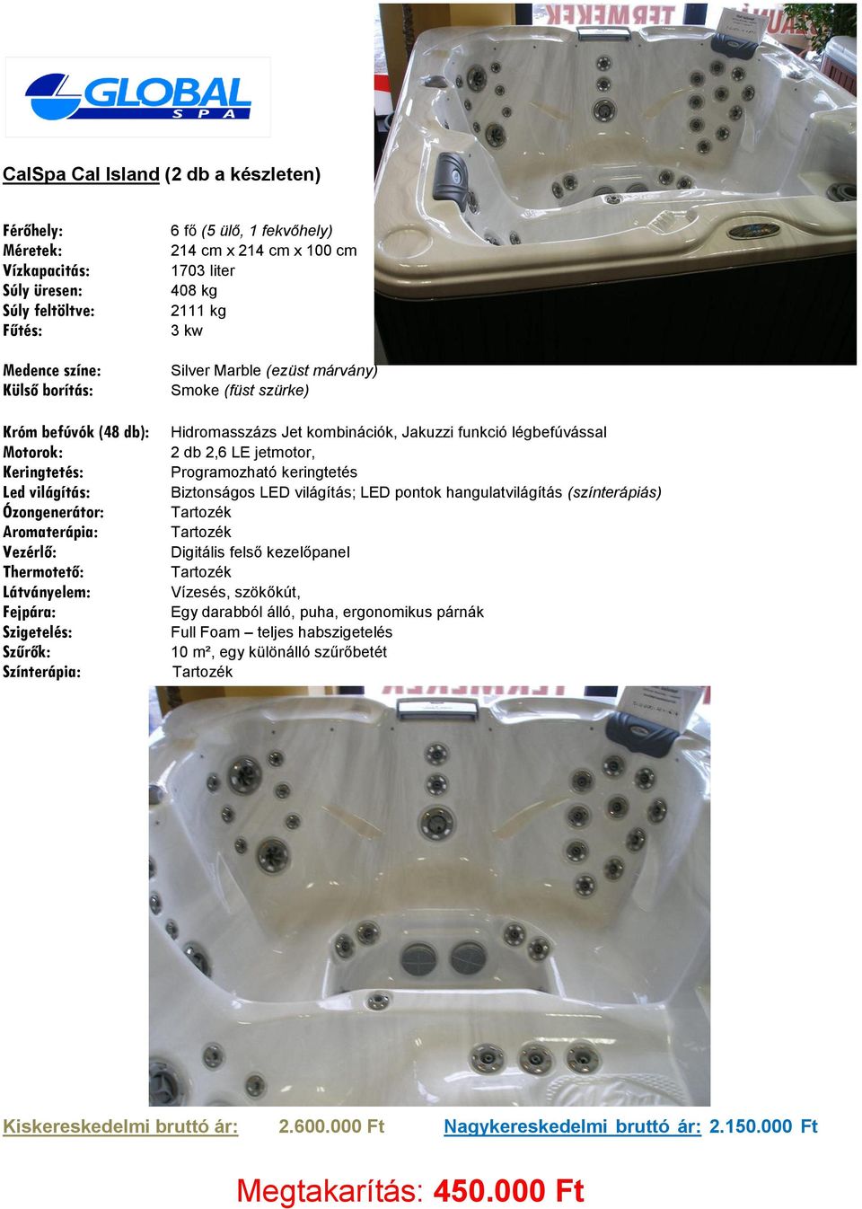 felső kezelőpanel, szökőkút, Egy darabból álló, puha, ergonomikus párnák Full Foam teljes habszigetelés 10 m², egy