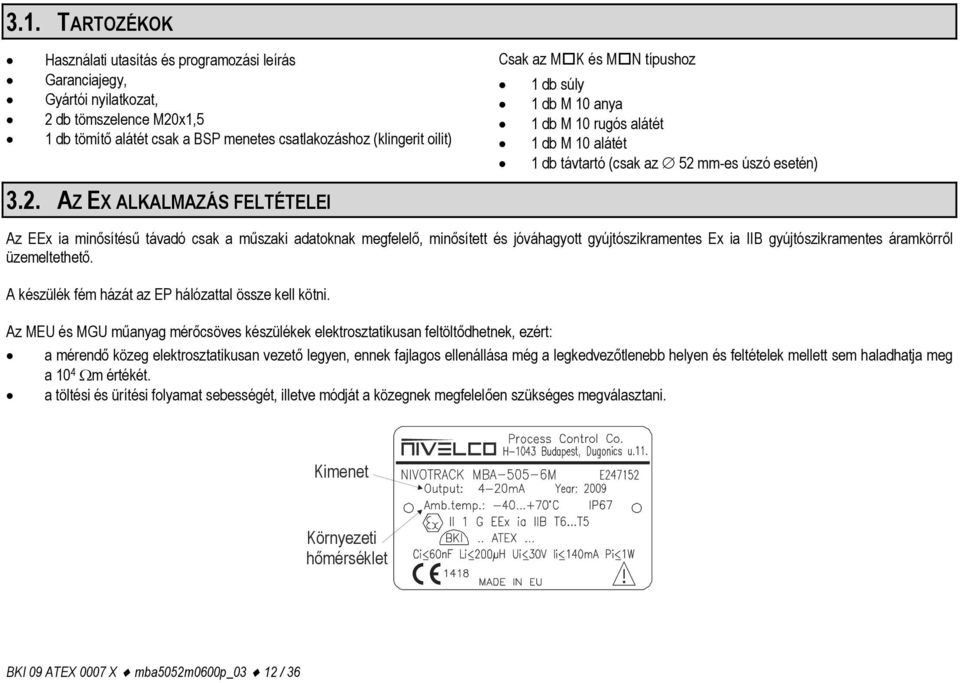 mm-es úszó esetén) 3.2.