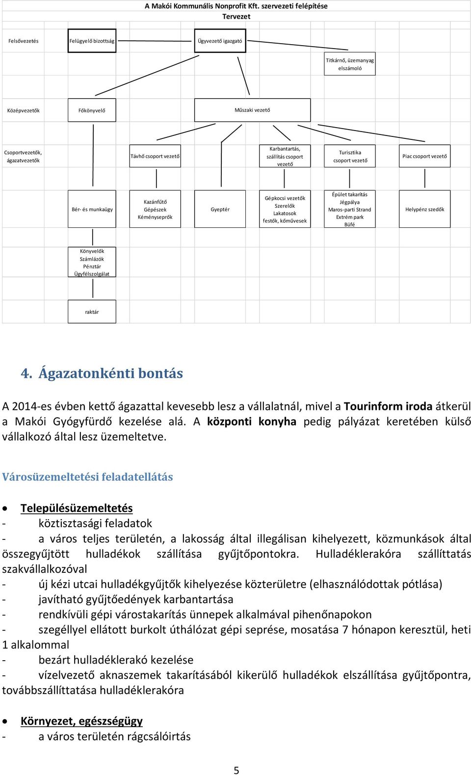 vezető Karbantartás, szállítás csoport vezető Turisztika csoport vezető Piac csoport vezető Bér- és munkaügy Kazánfűtő Gépészek Kéményseprők Gyeptér Gépkocsi vezetők Szerelők Lakatosok festők,