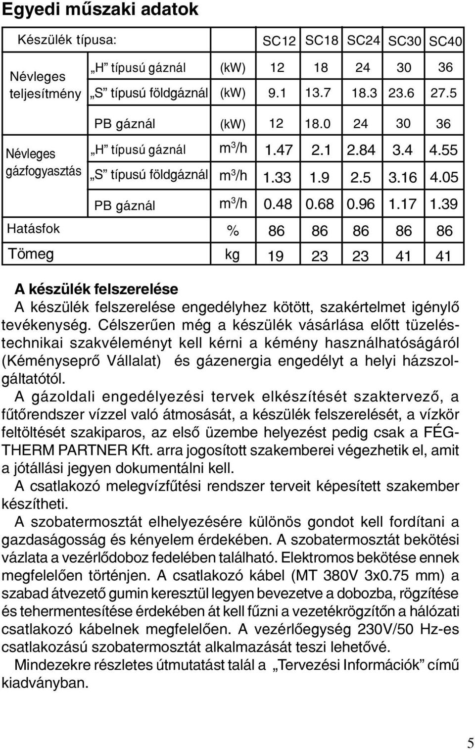 39 86 86 86 86 86 19 23 23 41 41 A készülék felszerelése A készülék felszerelése engedélyhez kötött, szakértelmet igénylõ tevékenység.