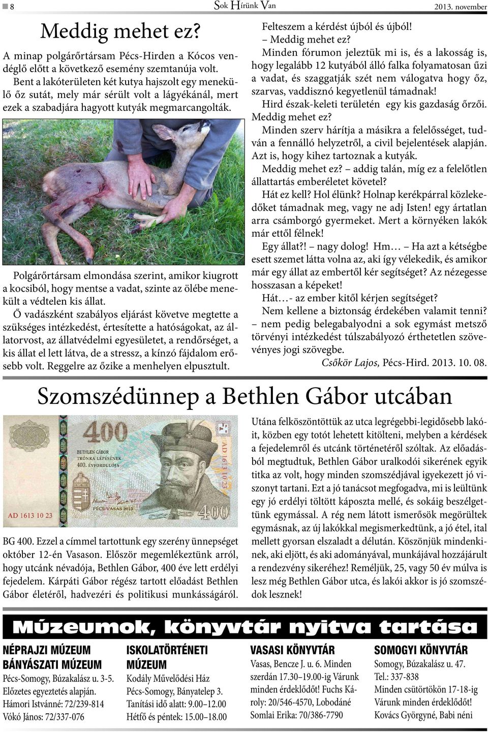 Polgárőrtársam elmondása szerint, amikor kiugrott a kocsiból, hogy mentse a vadat, szinte az ölébe menekült a védtelen kis állat.