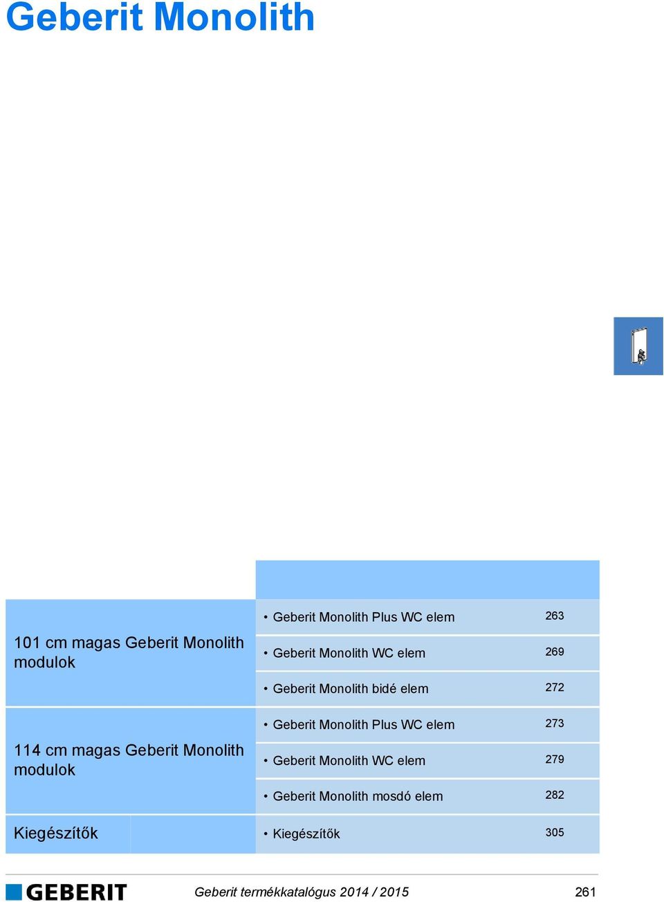 elem 273 WC elem 279 mosdó elem 282 Kiegészítők